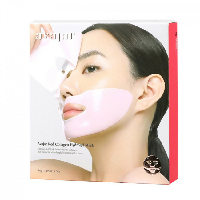 AVAJAR RED COLLAGEN HYDROGEL MASK 5PC