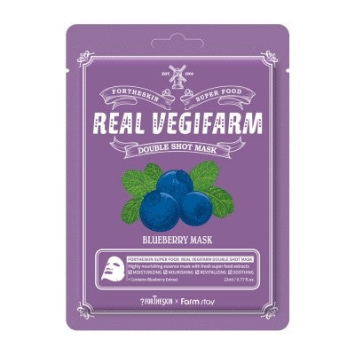 FORTHESKIN Super Food Real Vegifarm Double Shot Mask - Blueberry 23ml